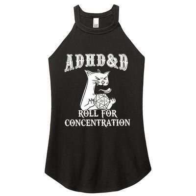 Adhd Dnd Cat Women's Perfect Tri Rocker Tank