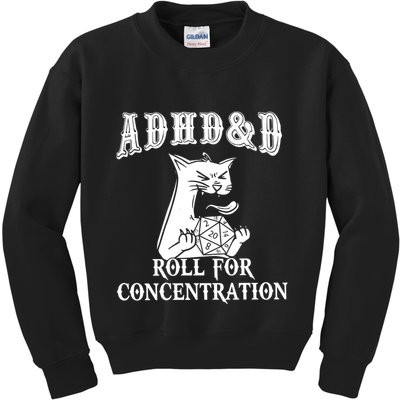 Adhd Dnd Cat Kids Sweatshirt