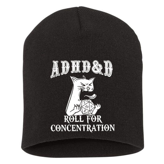 Adhd Dnd Cat Short Acrylic Beanie