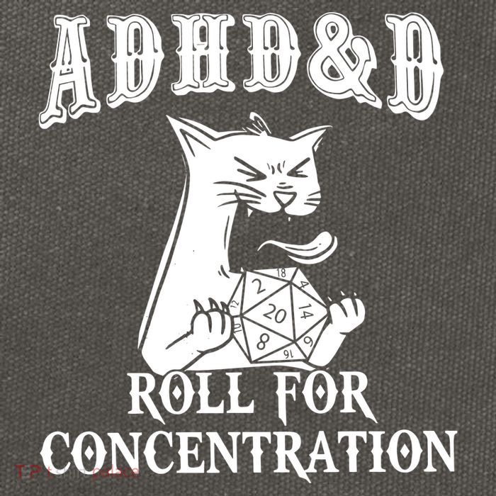 Adhd Dnd Cat Cotton Canvas Backpack