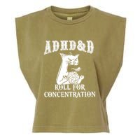 Adhd Dnd Cat Garment-Dyed Women's Muscle Tee