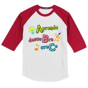 Aprende Descubre Crece Positive Back To School Abc Message Kids Colorblock Raglan Jersey