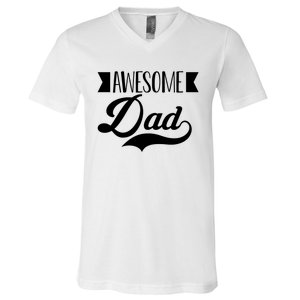 Awesome Dad Coolest Dad Funny Gift V-Neck T-Shirt