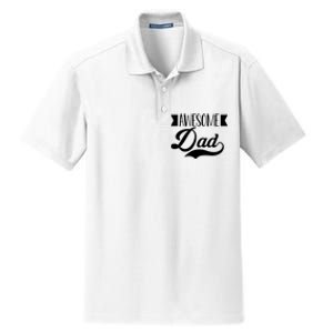 Awesome Dad Coolest Dad Funny Gift Dry Zone Grid Polo