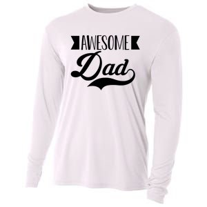 Awesome Dad Coolest Dad Funny Gift Cooling Performance Long Sleeve Crew