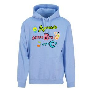 Aprende Descubre Crece Positive Back To School Abc Message Unisex Surf Hoodie