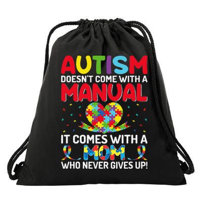 Autism Doesn't Come With A Manual Autism Awareness Support Drawstring Bag