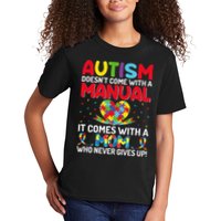 Autism Doesn't Come With A Manual Autism Awareness Support Kids T-Shirt