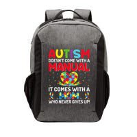 Autism Doesn't Come With A Manual Autism Awareness Support Vector Backpack
