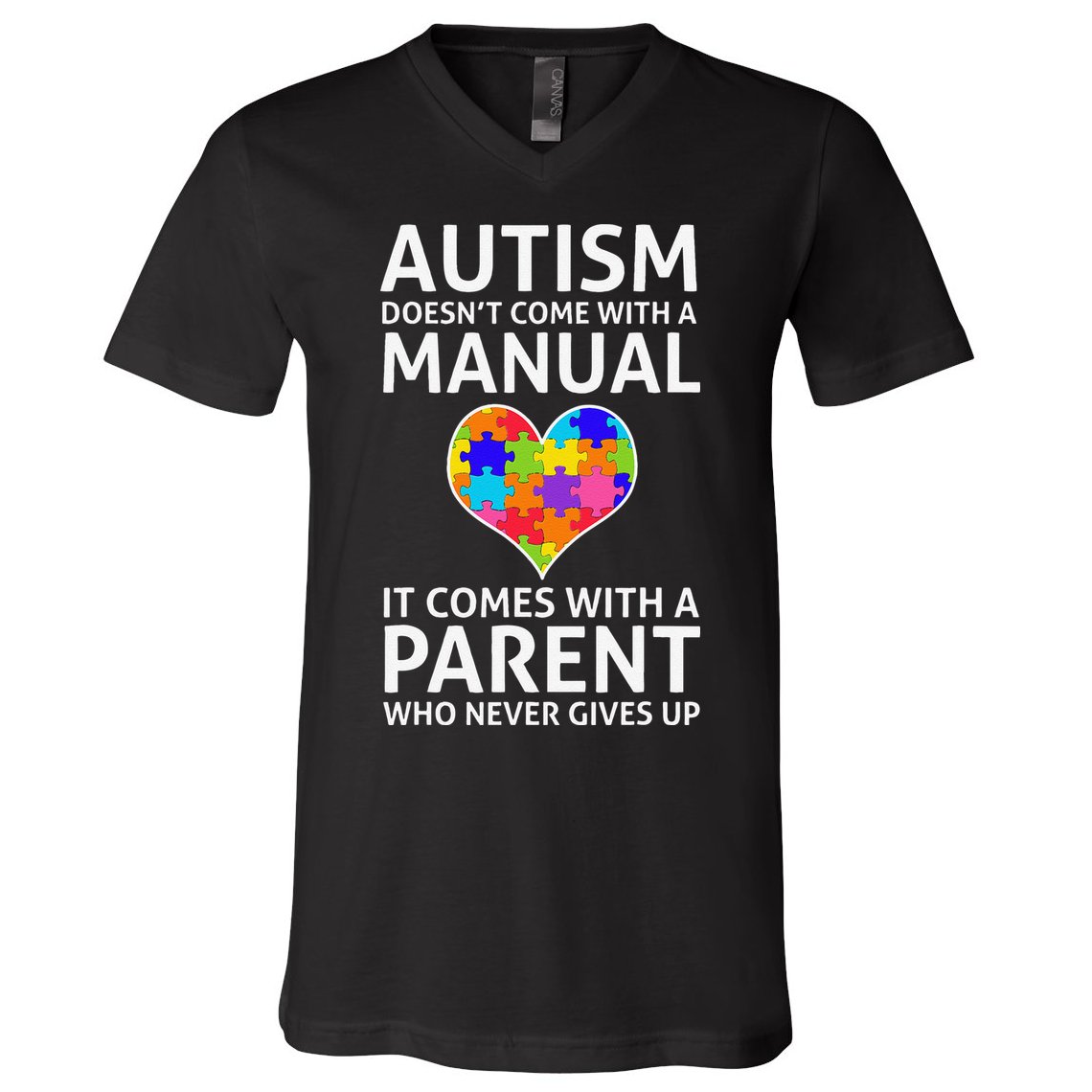 Autism Doesn't Come With A Manual Autism Mom Dad V-Neck T-Shirt