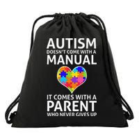 Autism Doesn't Come With A Manual Autism Mom Dad Drawstring Bag