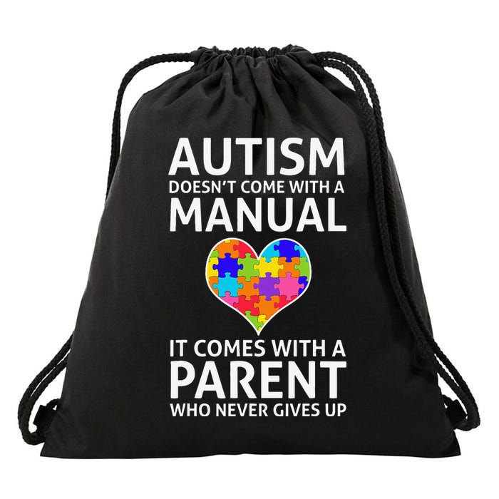 Autism Doesn't Come With A Manual Autism Mom Dad Drawstring Bag
