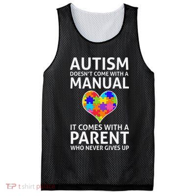 Autism Doesn't Come With A Manual Autism Mom Dad Mesh Reversible Basketball Jersey Tank