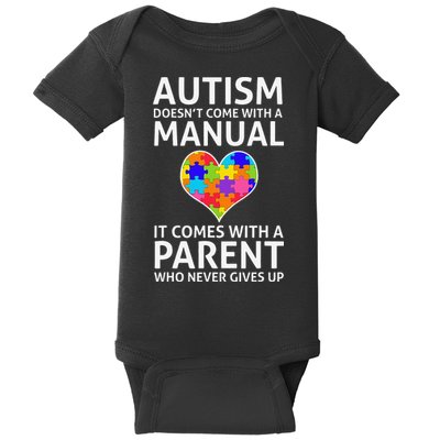 Autism Doesn't Come With A Manual Autism Mom Dad Baby Bodysuit