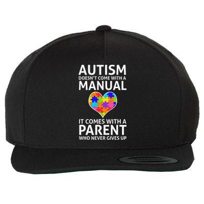 Autism Doesn't Come With A Manual Autism Mom Dad Wool Snapback Cap