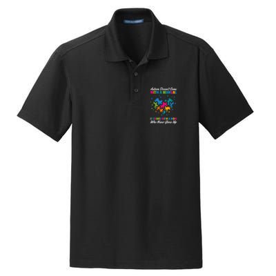 Autism DoesnT Come With A Ual It Comes With A Mom Asd Funny Gift Dry Zone Grid Polo