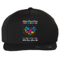 Autism DoesnT Come With A Ual It Comes With A Mom Asd Funny Gift Wool Snapback Cap