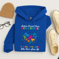 Autism DoesnT Come With A Ual It Comes With A Mom Asd Funny Gift Hoodie