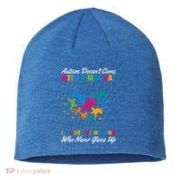 Autism DoesnT Come With A Ual It Comes With A Mom Asd Funny Gift Sustainable Beanie