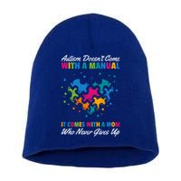 Autism DoesnT Come With A Ual It Comes With A Mom Asd Funny Gift Short Acrylic Beanie