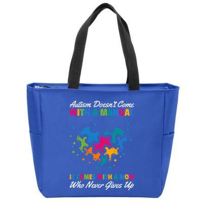 Autism DoesnT Come With A Ual It Comes With A Mom Asd Funny Gift Zip Tote Bag