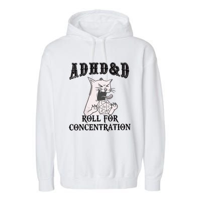 ADHD DnD Cat Garment-Dyed Fleece Hoodie