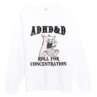 ADHD DnD Cat Premium Crewneck Sweatshirt