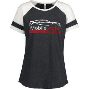 Auto Detailing Car Detailer Mobile Detailing Matching Enza Ladies Jersey Colorblock Tee