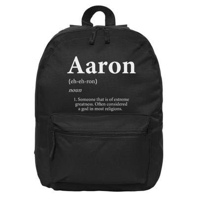 Aaron Definition Cute Personalized Name Gift For Aaron 16 in Basic Backpack
