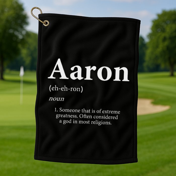Aaron Definition Cute Personalized Name Gift For Aaron Golf Towel