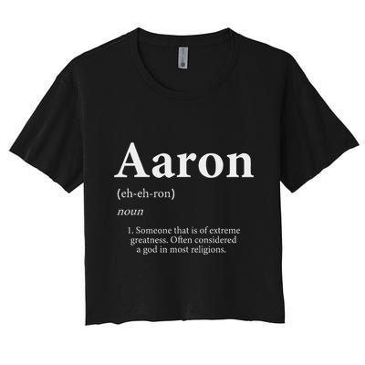 Aaron Definition Cute Personalized Name Gift For Aaron Crop Top