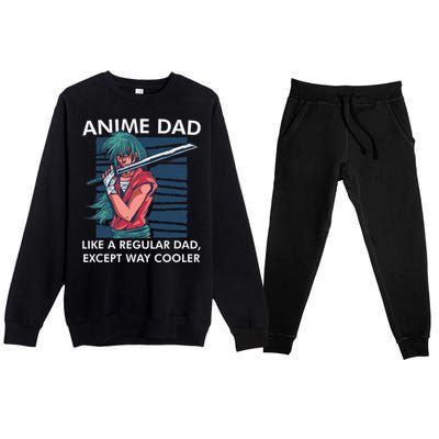 Anime DAD Cute Anime Guy Manga Art Lover Design Premium Crewneck Sweatsuit Set