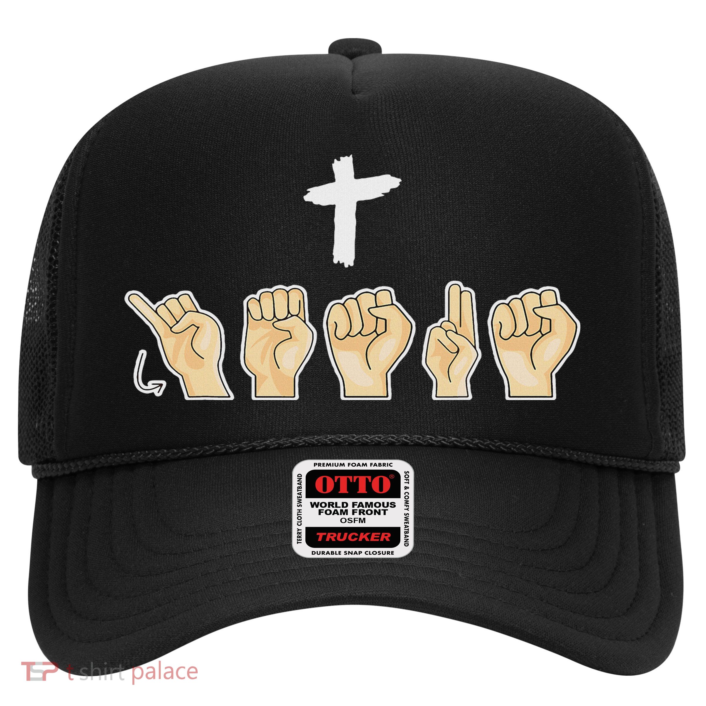 Asl Deaf Christian Faith American Sign Language Trucker Hat