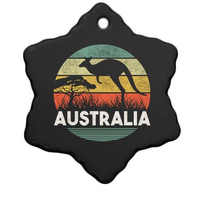 Australia Day Cool Gift Funny Australian Kangaroo Vintage Gift Ceramic Star Ornament