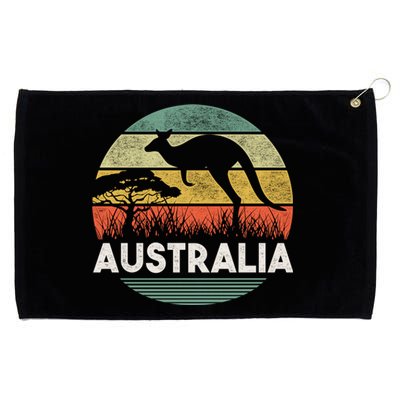 Australia Day Cool Gift Funny Australian Kangaroo Vintage Gift Grommeted Golf Towel