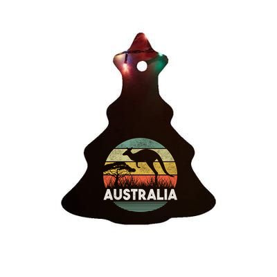 Australia Day Cool Gift Funny Australian Kangaroo Vintage Gift Ceramic Tree Ornament