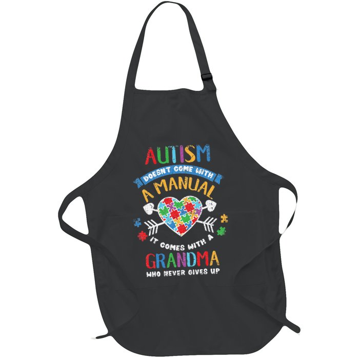 Autism Doesnt Come With A Manual Autism Grandma Vintage Full-Length Apron With Pockets