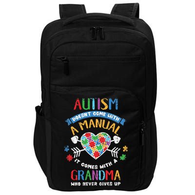 Autism Doesnt Come With A Manual Autism Grandma Vintage Impact Tech Backpack
