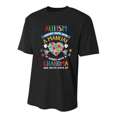 Autism Doesnt Come With A Manual Autism Grandma Vintage Youth Performance Sprint T-Shirt