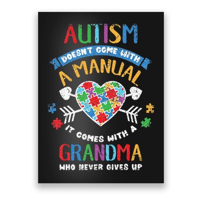Autism Doesnt Come With A Manual Autism Grandma Vintage Poster