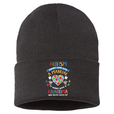Autism Doesnt Come With A Manual Autism Grandma Vintage Sustainable Knit Beanie