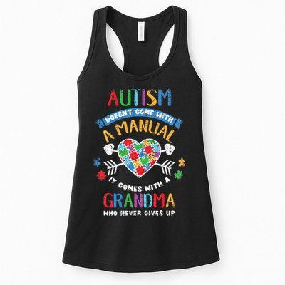 Autism Doesnt Come With A Manual Autism Grandma Vintage Womens Tank Top