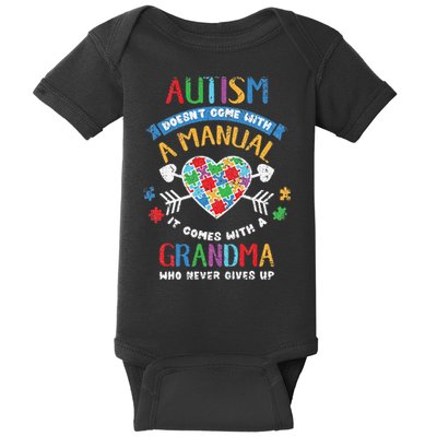 Autism Doesnt Come With A Manual Autism Grandma Vintage Baby Bodysuit