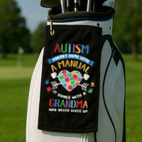 Autism Doesnt Come With A Manual Autism Grandma Vintage Golf Towel