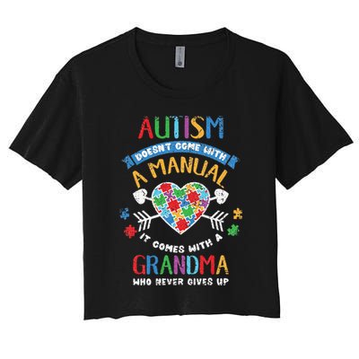 Autism Doesnt Come With A Manual Autism Grandma Vintage Crop Top