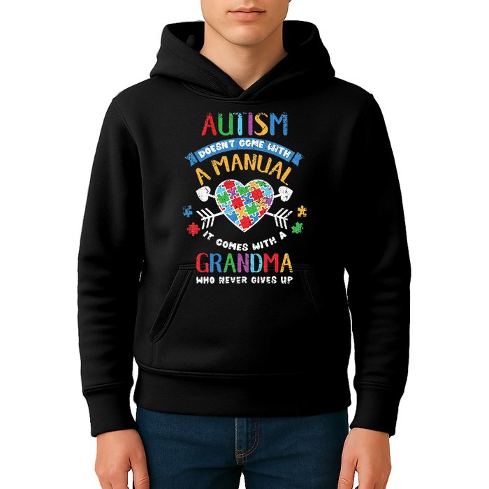 Autism Doesnt Come With A Manual Autism Grandma Vintage Kids Hoodie