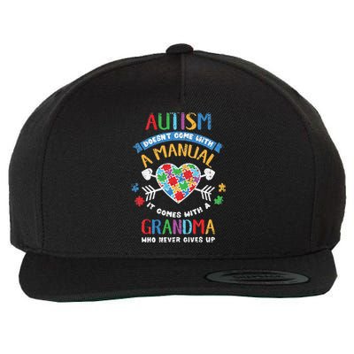 Autism Doesnt Come With A Manual Autism Grandma Vintage Wool Snapback Cap