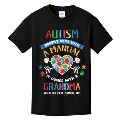 Autism Doesnt Come With A Manual Autism Grandma Vintage Kids T-Shirt