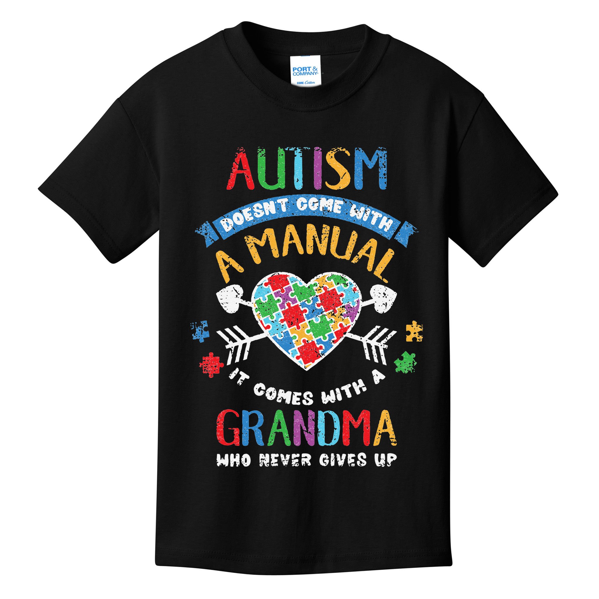 Autism Doesnt Come With A Manual Autism Grandma Vintage Kids T-Shirt