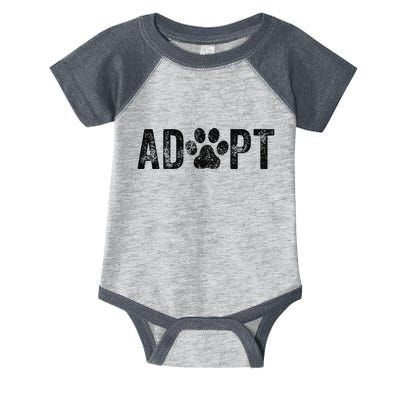 Adopt Dog Cat Pet Rescue Animal Adoption Funny Vintage Retro Infant Baby Jersey Bodysuit